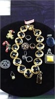 Tray lot of costume jewelry including a mark 925