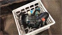 Delta 6 inch bench grinder with a light in a
