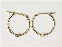 10KT Yellow Gold Diamond(0.07ct)Hoop Earrings