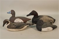 Lot of 4 Duck Decoys by Various Makers