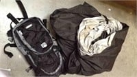Motorcycle cover with small backpack, cover is in