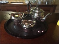 PLATED TEA SERVICE ON TRAY