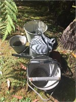 3 GLAVANISED BUCKETS AND WATERING CAN