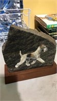 Airedale Terrier doorstop on the stone, 9 inches