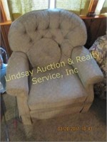 1 Green Cloth Side Chair (swivels & Rocks)