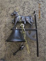 Reproduction metal horse dinner bell