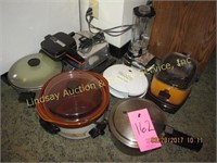 Group of appliances: JC Penney crockpot, Hamilton