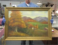 large landscape oil painting by hughes
