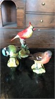 2 Beswick 1 floral bird ornaments tail damaged on