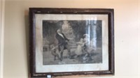 Antique picture & frame Tug of War
