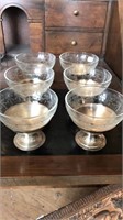 6 glass/silver dessert dishes