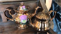 2 lustre teapots cracked and repaired