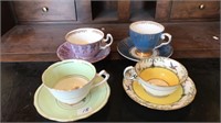 4 China cups & saucers