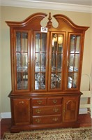 Cherry china cabinet, 85" tall, 55" wide.