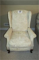 Wing back chair, good condition, cream or off