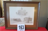 Framed print of Bedford County Court House, The