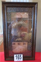 Framed decorator piece, 28" x 16".