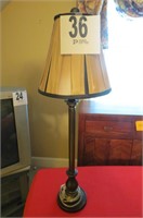 Metal lamp with shade, 30" tall.