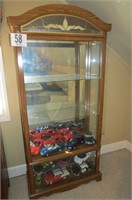 Currio cabinet, 68 ' tall, 31  ' wide. Glass