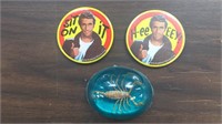 Scorpion and two Fonz Buttons