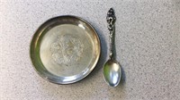 Sterling Silver Spoon and Dish