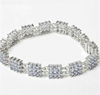 Sterling Silver Tanzanite (10.80ct) Bracelet,