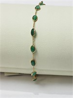 14K Yellow Gold Emerald (4.20ct) Bracelet,