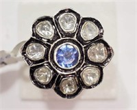 Sterling Silver & Gold Sapphire (1.02ct) &