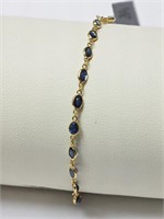 14K Yellow Gold Sapphire (3.20ct) Bracelet
