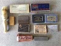Antique Shaving Razors & Honimg Stones + Brush