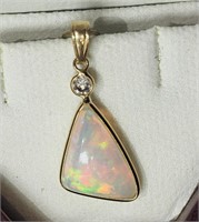 14K Yellow Gold Opal (3.40ct) and Diamond