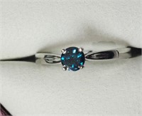 14K White Gold Blue Diamond (0.30ct) Solitaire