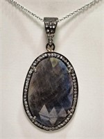 Sterling Silver  Black Antique Rhodium Plated
