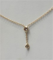 14K Yellow Gold Diamond (0.24ct) Necklace,