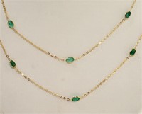 10kt Yellow Gold Emeralds (6.50ct) Necklace