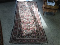 Vintage Persian Carpet Wide Runner 7.9 x 3.5