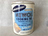 Vintage Newol Cooking Fat 50lb Canister