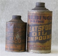 2 pcs. Antique Fiebing's Neatsfoot Oil Bottles