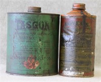 2 pcs. Antique Tin Oil Bottles - Tasgon & Boyers
