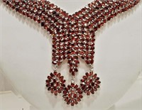 Sterling Silver Garnets (57.54ct) Necklace