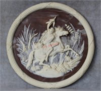 Incolay Medallion Plaque with Hunting Scene
