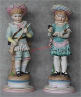 Pair German Bisque Boy & Girl Figurines