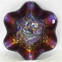 Farmyard 6 ruffled bowl - purple