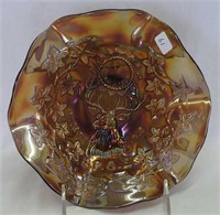 M'burg 1910 Detroit Elks ruffled bowl - amethyst