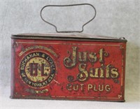 Antique Just Suits Chewing & Smoking Tobacco Tin