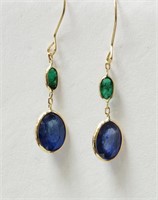 14K Yellow Gold Enhanced Sapphire and Emerald