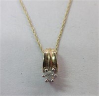 10k Gold Dainty Diamond Pendant Necklace