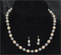 Lia Sophia Genuine Freshwater Pearl Necklace Set