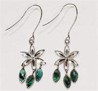 14kt White Gold Emerald (1.08ct) Earrings