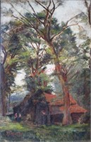 G. Clausen Landscape Oil on Canvas